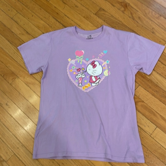 Hello Kitty Tops - Hello Kitty, milkshake heart party shirt
